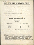 Questionnaire, Have you seen a Whooping Crane?, October 7, 1947 by H. E. Christenson