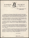 Letter, Robert Porter Allen to Aransas National Wildlife Refuge, Whooping Crane Investigations, circa 1930s-1950s by Robert Porter Allen