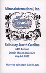 Altrusa International Inc. 64th Annual District Three Conference Information Packet, Spartanburg, South Carolina, May 4-6, 2017 by Altrusa International Inc.