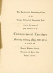 Program, Tampa School of Household Arts 1916 Commencement, May 29, 1916 by Tampa School of Household Arts