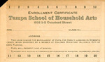 Tampa School of Household Arts Enrollment Certificate, circa 1915 by Tampa School of Household Arts