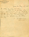 Letter, T.K. Spencer to Levin Armwood, May 27, 1895 by T. K. Spencer