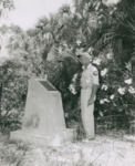 Fred Schultz at Herbert R. Mills Monument, A by Unknown
