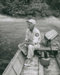 Fred Schultz Sitting on Boat near Tampa Bay, C by Unknown