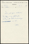 Note, C.H. Callison to Roland Clement, Little Bird Key Materials, March 7, 1969