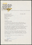 Correspondence, John Dobson to Rich Paul and Peter Berle, 'Birdwatch' in Florida, May 27, 1986