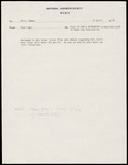 Memorandum, Rich Paul to Chris Palmer, BBC Tampa Bay Sanctuaries Visit, April 11, 1985