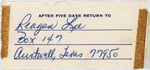 Audubon Florida Records, 1900-1970, Box 4 Folder 2 : Lewis Regan Lee Correspondence, Matagorda, Texas by Florida Audubon Society