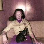 Mary VanderWall with a dog by Bobby, 1923-2008 Smith
