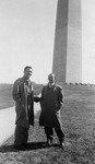 Two men in front of the Washington Monument