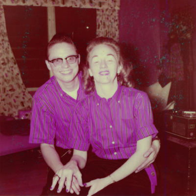 Bobby Smith and Mary VanderWall wearing matching shirts