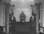 Double Staircase Decorated with Columns and Statuary in the Tampa Bay Hotel Entrance, April 1, 1926 by Burgert Brothers