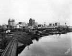 Downtown Tampa Skyline and Railroad Yard on East Bank of Hillsborough River Viewed from Vicinity of Cass Street Railroad Bridge, August 13, 1925