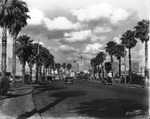 Cass Street Traffic with Bridge and Downtown in Background, May 11, 1939