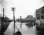 Intersection of Parker and Eagle streets looking south at flooding from the 1921 hurricane by Burgert Brothers