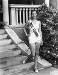 Miss Rey, As Miss Florida, Posed in a Swimsuit on Building Steps in Clearwater, July 7, 1931 by Burgert Brothers
