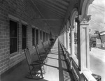 Second Floor Porch with Rocking Chairs at the Sulphur Springs Hotel, September 22, 1930