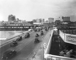 Traffic on Lafayette Street Bridge, with Elevated View of Downtown, August 5, 1925 by Burgert Brothers