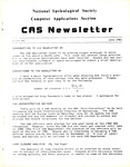 CAS Newsletter, Issue 3, June 1981 by Robert Hoke