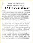 CAS Newsletter, Issue 4, September 1981 by Robert Hoke