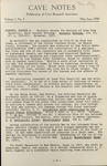 Cave Notes, Volume 1, No. 3, May/June 1959 by Cave Research Associates