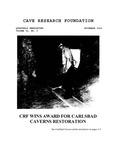 Cave Research Foundation Newsletter, Volume 32, No. 3, November 2004