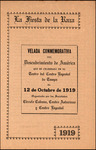 Program, Fiesta de la Raza, October 12, 1919 by Centro Español de Tampa, Circulo Cubano de Tampa, and Centro Asturiano de Tampa