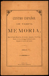 Booklet, Centro Español de Tampa Memoria, 1893