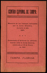Annual Report, Centro Español de Tampa Memoria, 1900