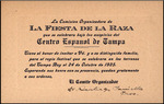 Invitation to La Fiesta de la Raza, October 24, 1925