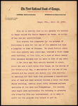 Written Statement, T.C. Taliferro, September 23, 1905 by T. C. Taliaferro and First National Bank of Tampa