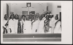 Group of women from the St. Petersburg chapter of the International Masons, including the Grand Matron