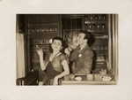 Newlyweds Cesar and Adela Gonzmart with Drinks by Unknown