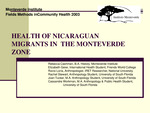 Health of Nicaraguan migrants in the Monteverde Zone [Power Point]