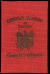 Membership Card, Alfredo Linaro, February 25, 1928 by Circulo Cubano de Tampa