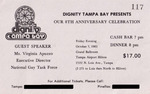 Ticket, Dignity Tampa Bay Presents Our 8th Anniversary Celebration, October 7, 1983