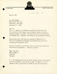 Letter, Frank Kern to Mr. Chuck Hammond, June 14, 1983