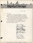 Letter, Dignity/Chicago to Frank, July 2, 1978 by Dignity/Chicago