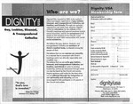 Pamphlet, Dignity/USA: Gay, Lesbian, Bisexual, & Transgendered Catholics, circa 1997 by Dignity/USA