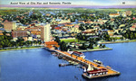 Aerial view of City Pier and Sarasota, Florida by Hampton Dunn