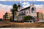 Catholic Church showing social center on left and Boy's college on right, Tampa Fla by Hampton Dunn