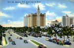 Biscayne Blvd, south from 5th Street, Miami, Florida by Hampton Dunn