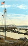 Lifeguard tower and pier, Jacksonville Beach, Florida by Hampton Dunn