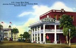 Lower Main Street, showing entrance to City Pier and Watrous Hotel, Sarasota, Florida by Hampton Dunn