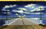 Moonlight on causeway to Atlantic Ocean, Fort Pierce, Florida by Hampton Dunn