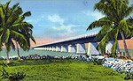 Overseas Highway Bridge between the Mainland and Key West, Florida, as seen from Pigeon Key by Hampton Dunn