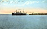 P. & O.S.S., "Mascotte", leaving F.E.C. Dock at Key West, Florida by Hampton Dunn