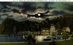 Ponce DeLeon Hotel and swimming pool by night, DeLeon Springs, Florida by Hampton Dunn