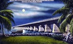 Seven Mile Overseas Highway Bridge, from Pigeon Key at night on the way to Key West, Florida by Hampton Dunn