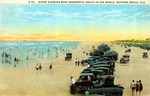 Scene showing the most wonderful beach in the world, Daytona Beach, Florida by Hampton Dunn
